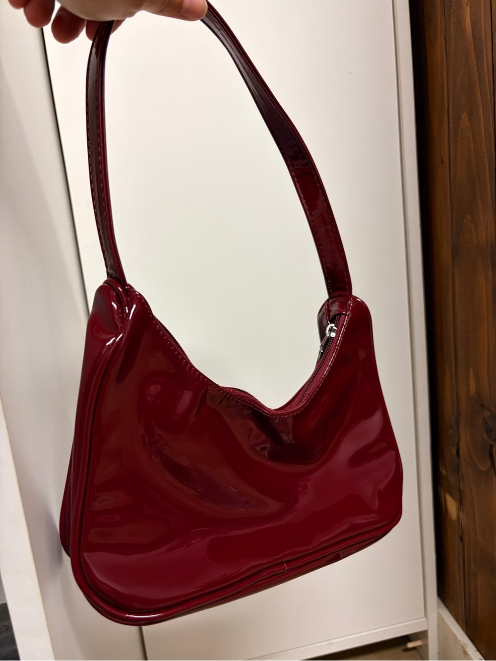 Deep Red Shoulder Bag - Women